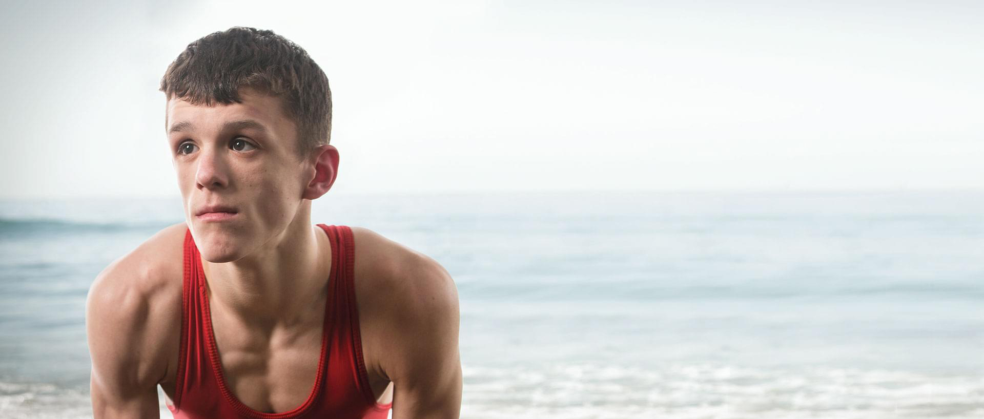 Young man with GL in an athletic stance